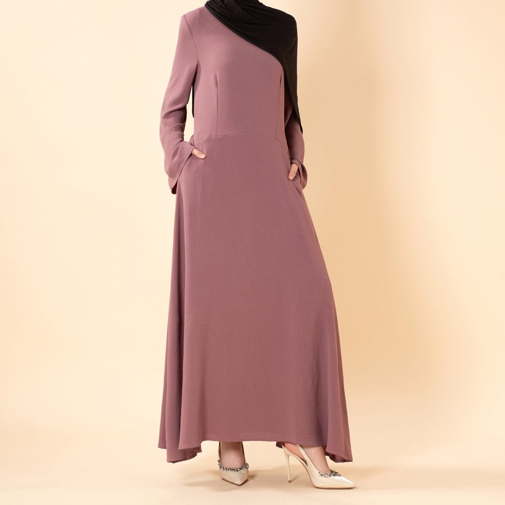 Robe Abaya Élégante en Crêpe avec Poche (MA432)