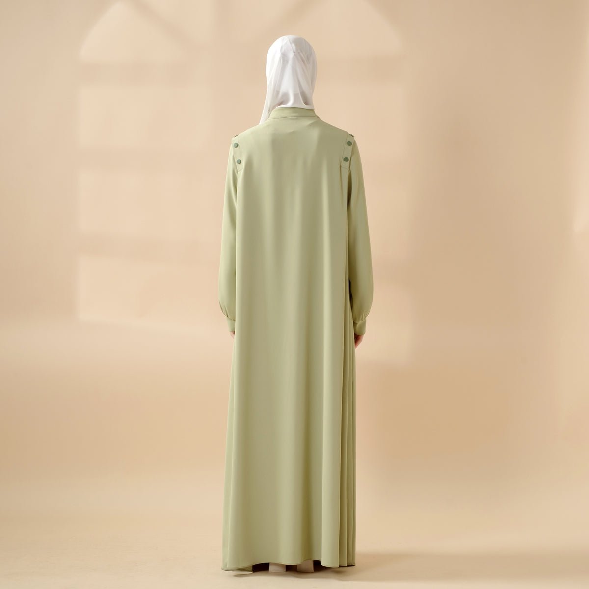 Abaya Pull Boutonnée à l'Épaule Coloris Macaron (UKMA083)