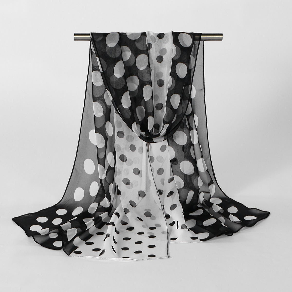 Foulard Hijab Mousseline à Pois Bicolore (MH247)