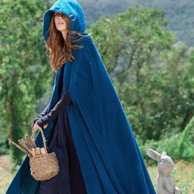 Manteau Cape Longue à Capuche et Châle | Poncho Châle à Capuche Polyvalent en 5 Couleurs (MOA088)