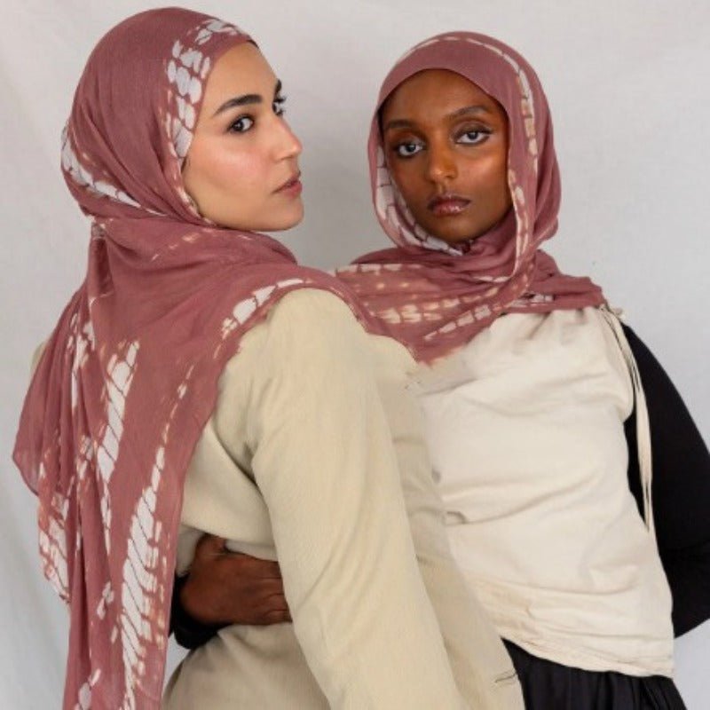 Hijab imprimé encre en mélange de coton premium | Écharpe longue artistique 180x80cm (MH149)