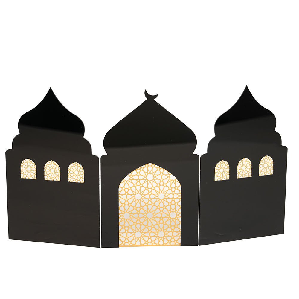 Paravent Pliant en Acrylique Islamique à Motif Ajouré - Décoration de Bureau (MAC402)