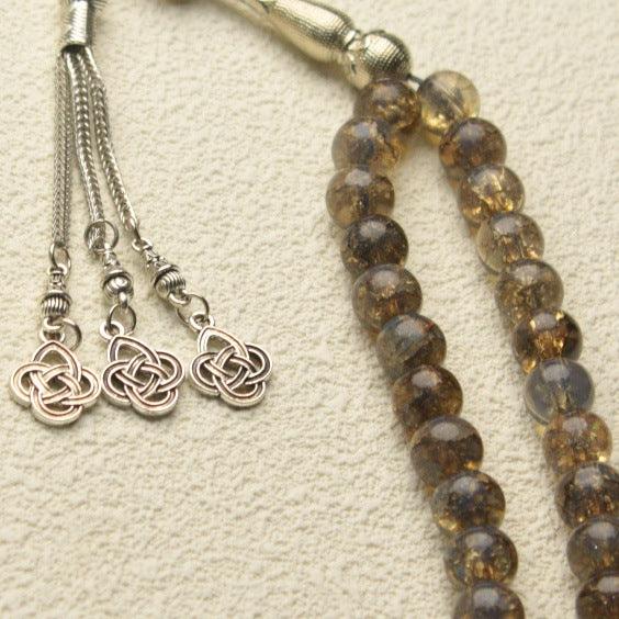 MR063 Tasbih en verre uni 33 perles