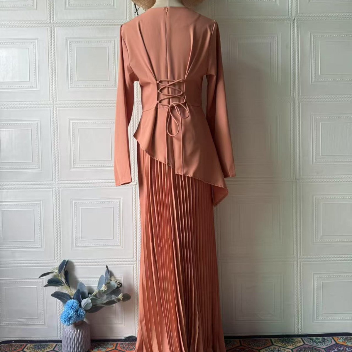 Robe péplum asymétrique (MS319)
