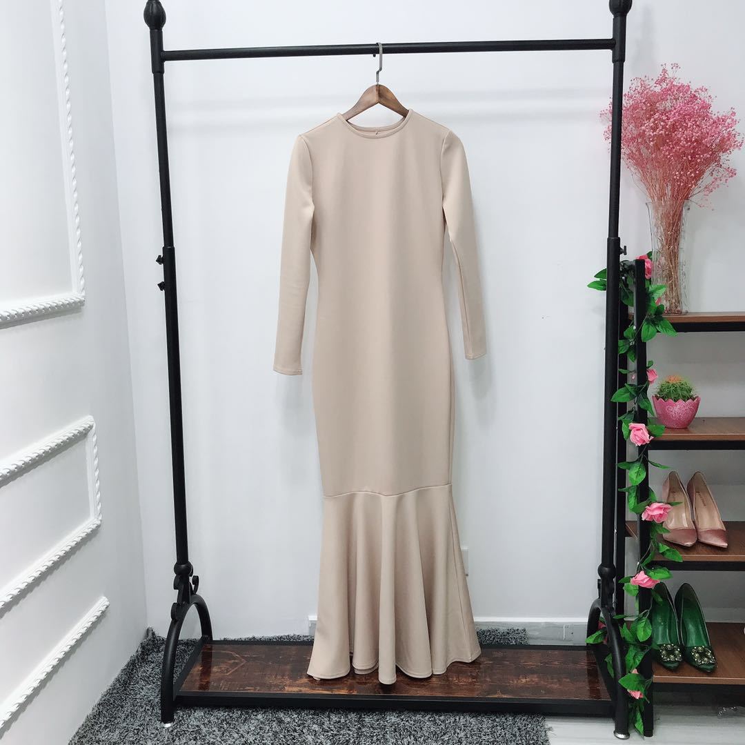 Robe longue extensible avec ourlet sirène (MS457)