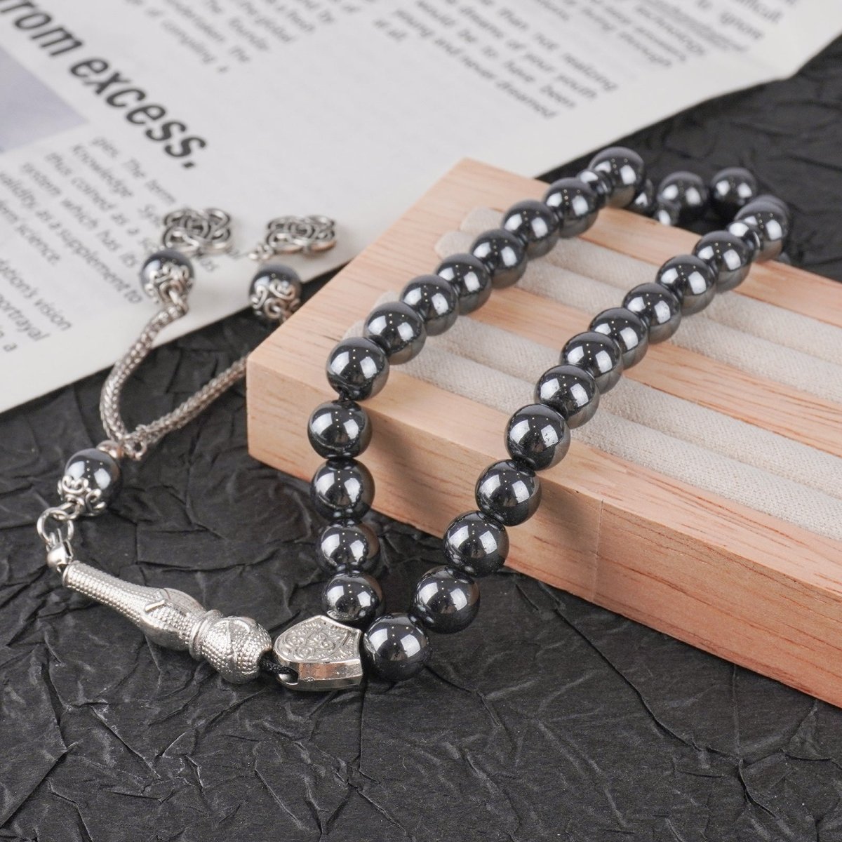Tasbeeh en Obsidienne Noire 33 perles (MR085)