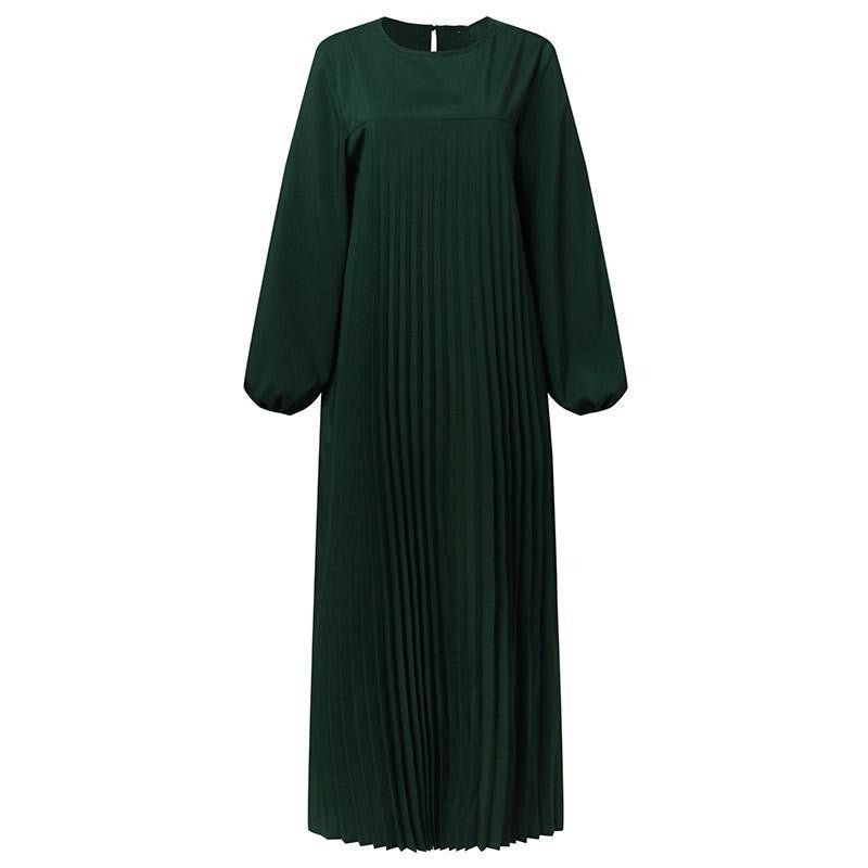 Abaya plissée unie et simple (MA094)