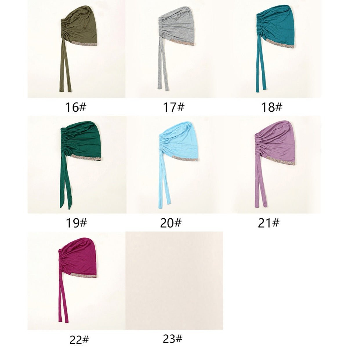 Bonnet Hijab de Luxe en Coton Mercerisé, Orné de Cristaux, Réglable avec Lacet Élastique, Design Respirant (MH115)