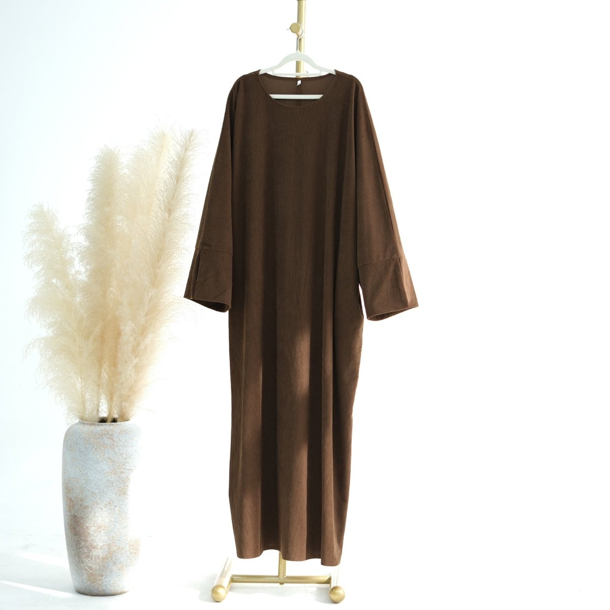 Abaya en velours côtelé à manches larges (MA045)