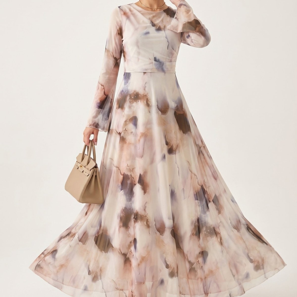 Robe Maxi Imprimé Aquarelle (MS447)