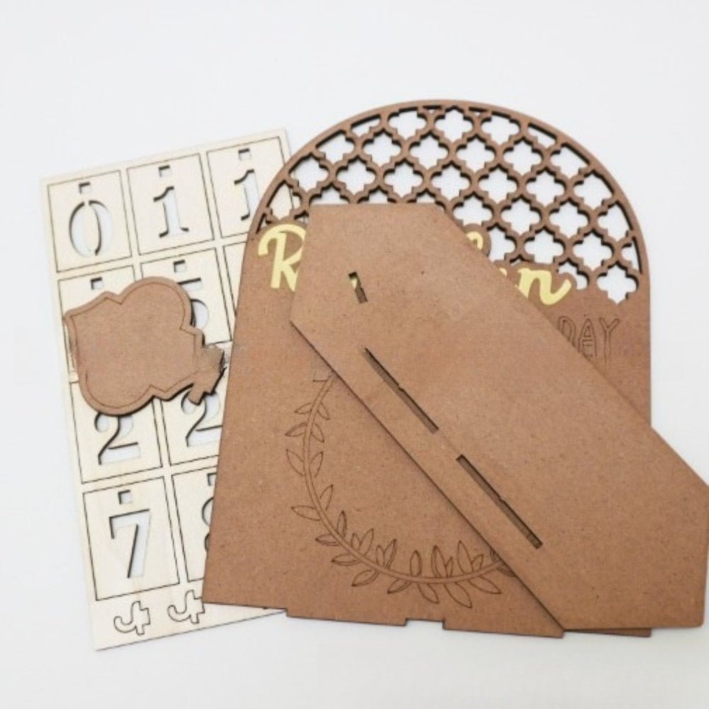 Calendrier compte à rebours DIY en bois Étoile et Lune (MAC337)