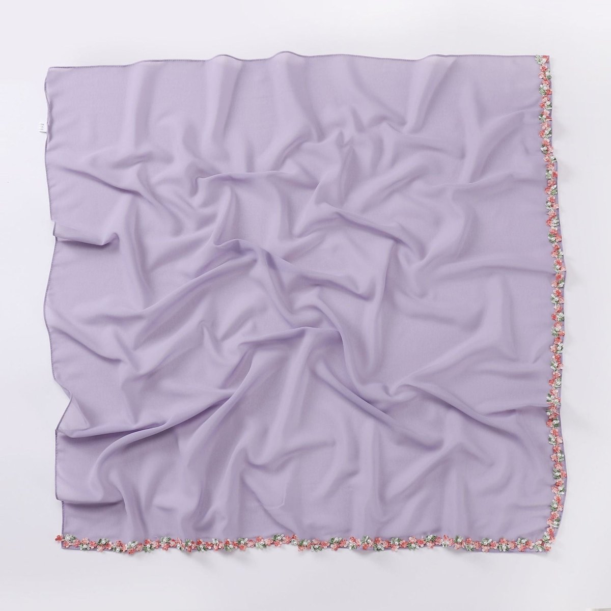 Écharpe Hijab en Mousseline Ornée de Fleurs (MH221)