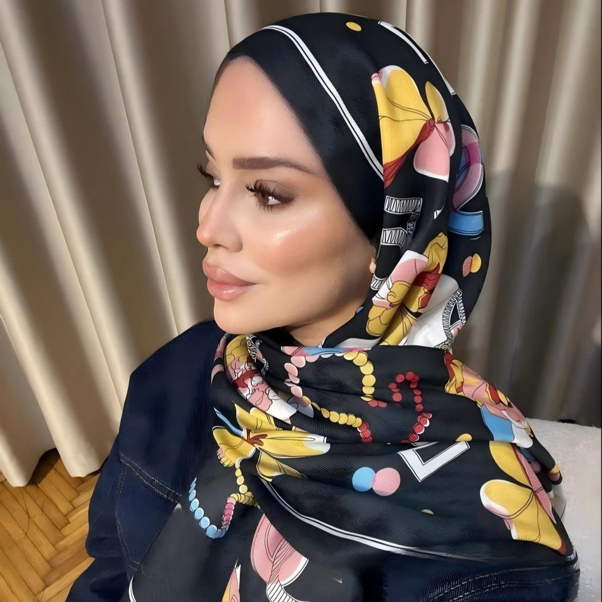 Foulard imprimé en coton twill (MH215)