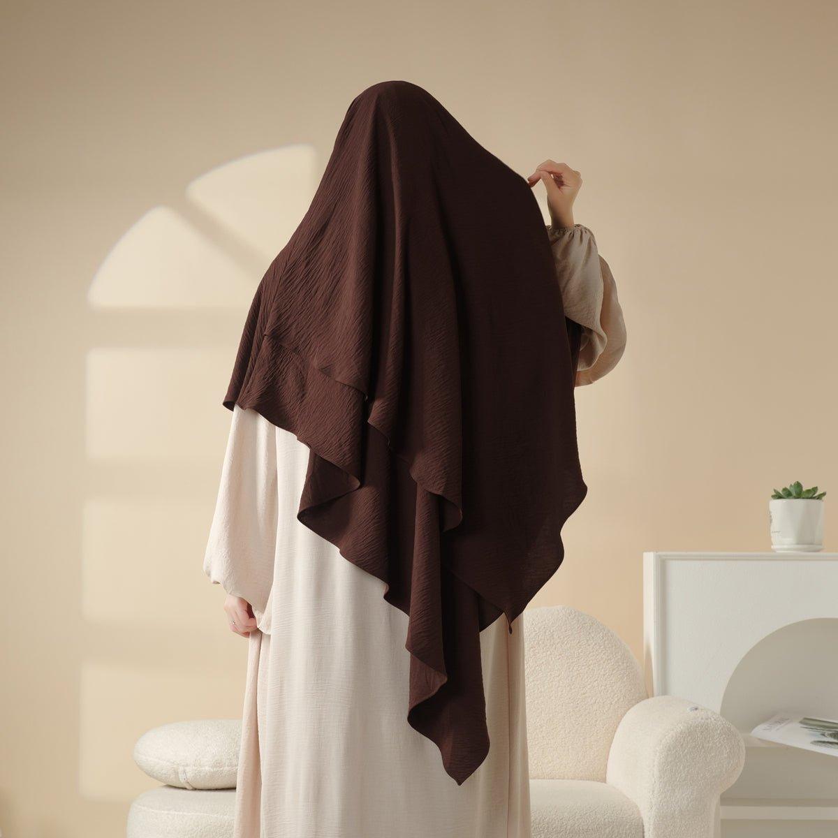 Nouveau Khimar Deux Couches en Crêpe (MK010)