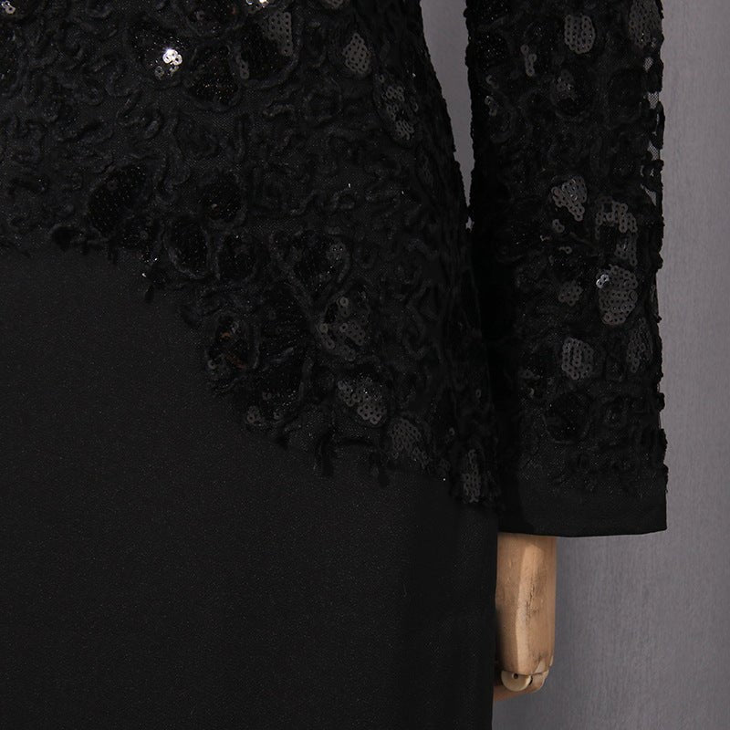 Robe Sirène Brodée en Dentelle | Robe Longue Fishtail Vintage et Élégante (MS215)