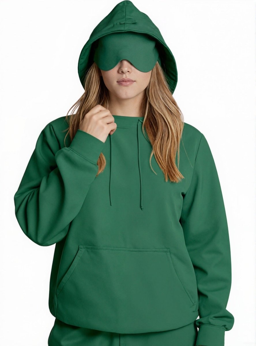 Sweat à capuche Travel Mode avec masque de sommeil intégré | Pull oversize avec masque de sommeil intégré (MS209)