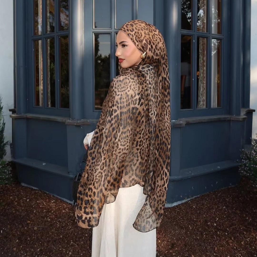 Hijab Tendance Imprimé Léopard Polyvalent (MH164)
