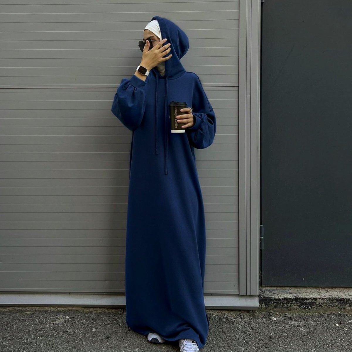 Abaya Sweat à Capuche | Abaya Hoodie avec Poches (MA125)