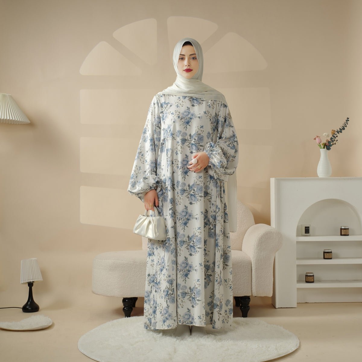 Abaya Réversible Imprimée (MA082)