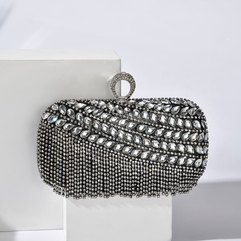 Pochette de soirée pailletée de diamants, sac du soir en cristal à motifs superposés (MAC283)