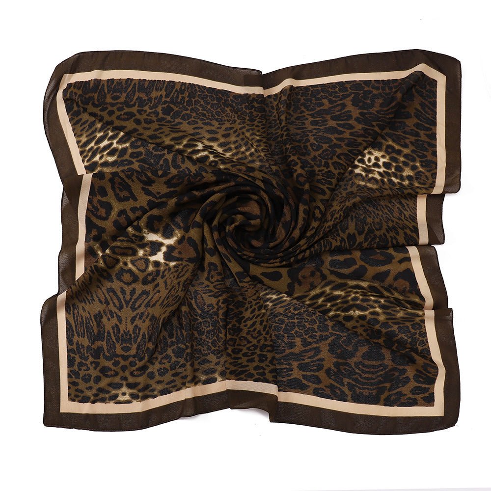 Foulard Hijab Carré Imprimé Léopard (MH182)
