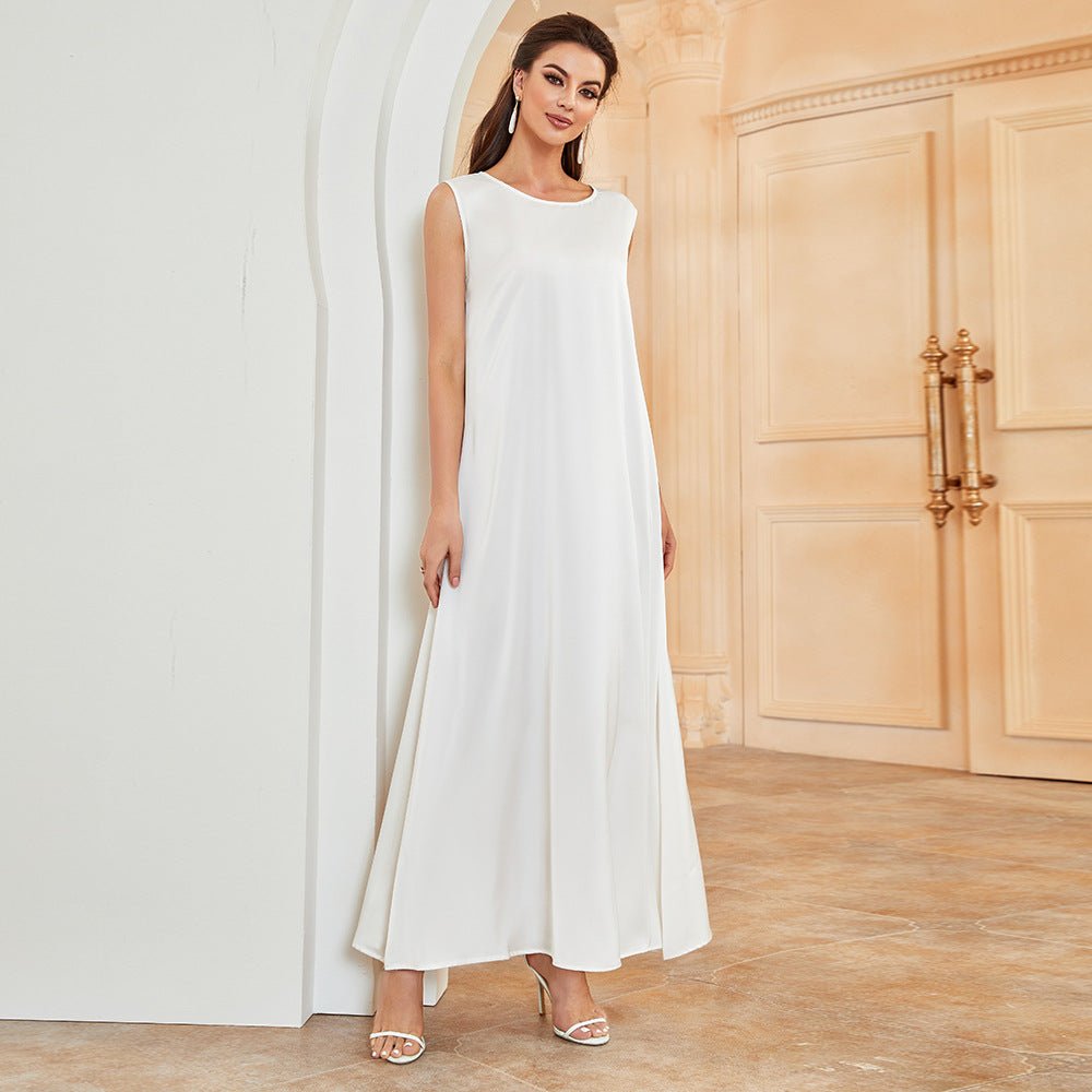 Robe intérieure sans manches en satin (MA037)