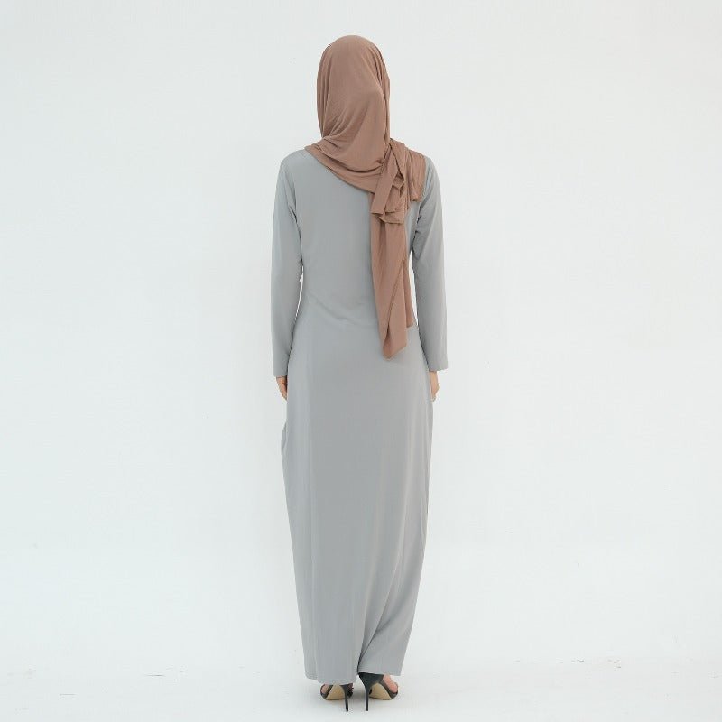 Robe de base essentielle en soie de lait ultra longue, douce et superposable | Robe maxi à enfiler, col rond (MA319)