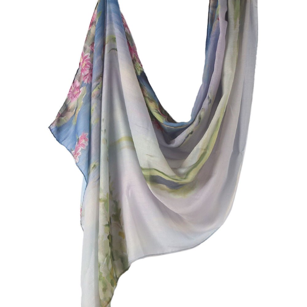 Écharpe Hijab Imprimée en Poly-Coton (MH214)