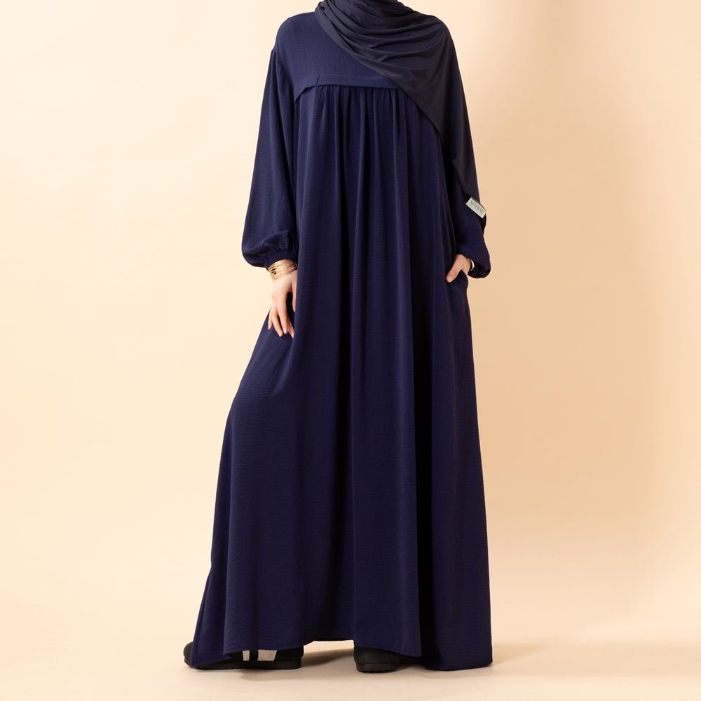 Abaya en crêpe avec poches sécurisées pour Omra (MA386)