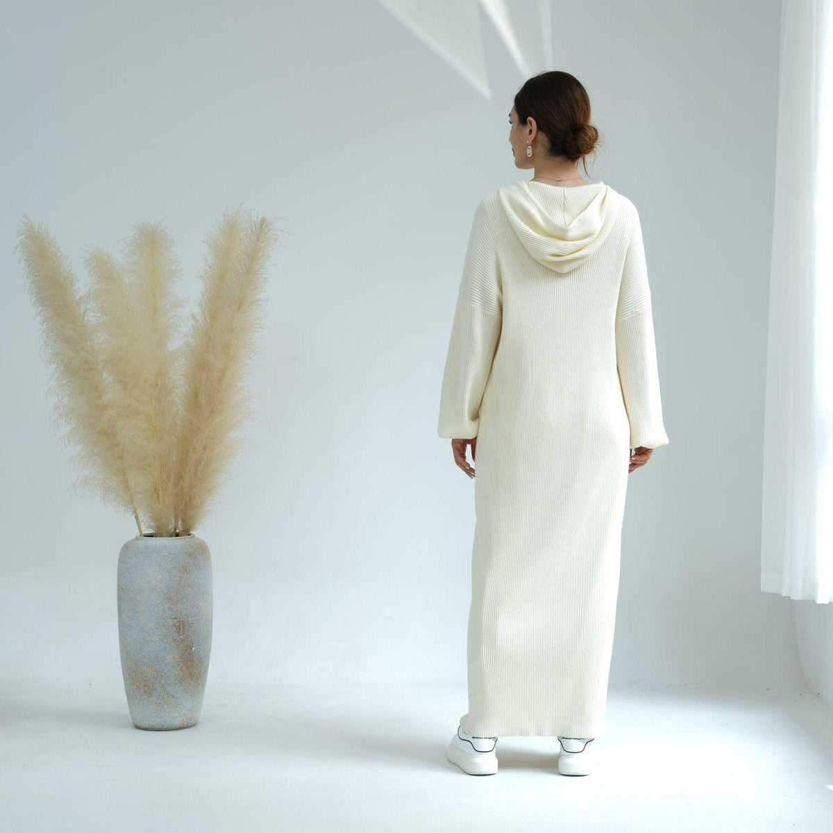 Robe pull en maille épaissie MS027, coupe ample pour l'hiver