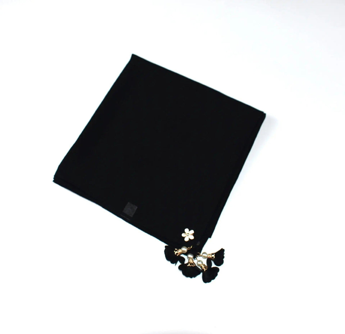 Foulard hijab carré en mousseline de perles (MH030)