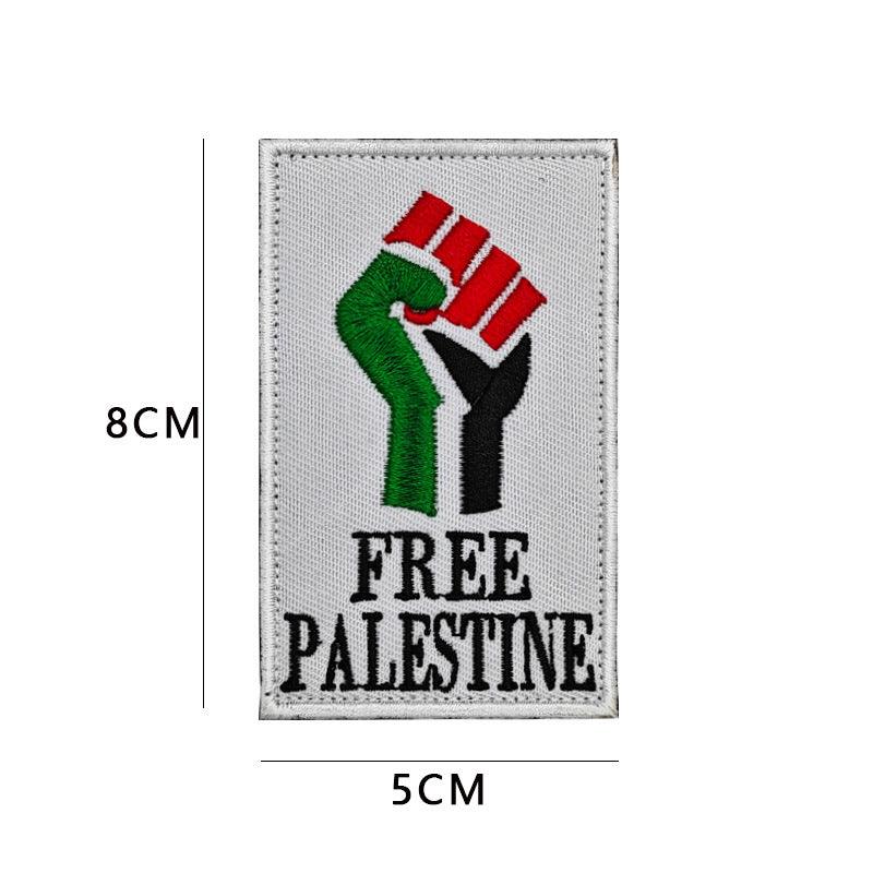 Badge en caoutchouc PVC brodé Drapeau de la Palestine avec fermeture Velcro - MAC115
