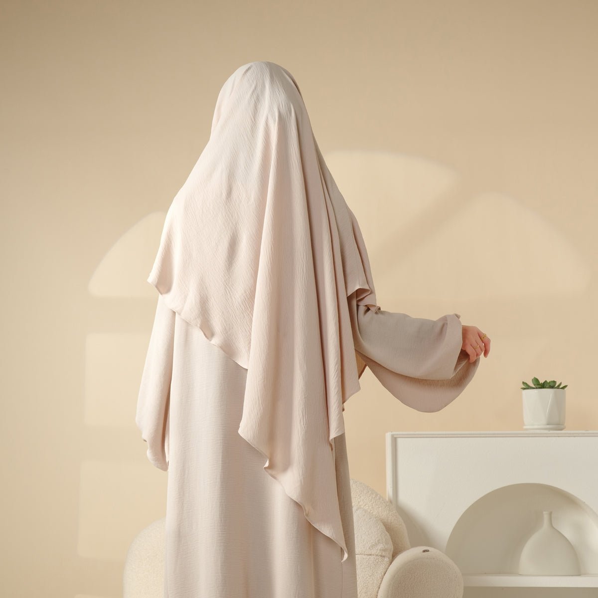 Nouveau Khimar Crêpe 1 Couche | Khimar en Matière Crêpe Souple (MK009)