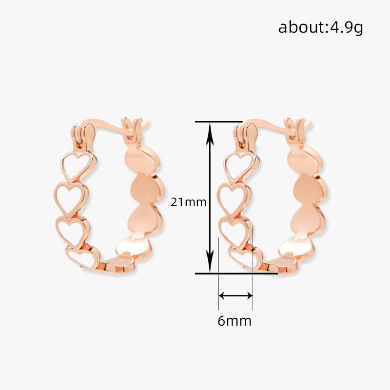 Bague et boucles d'oreilles Simple Pink Heart-To-Heart Glue (MAC198)