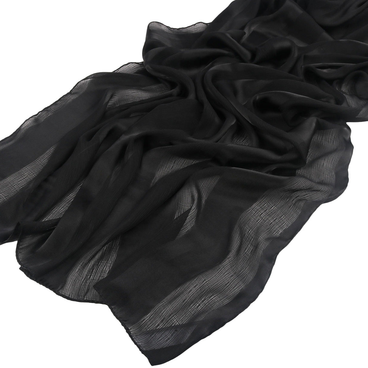 Hijab en Mousseline Crinkle Rayée à Texture Organique (MH143)