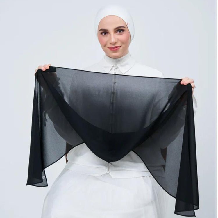 Hijab Instant en Mousseline avec Fermeture Magnétique (MH202)