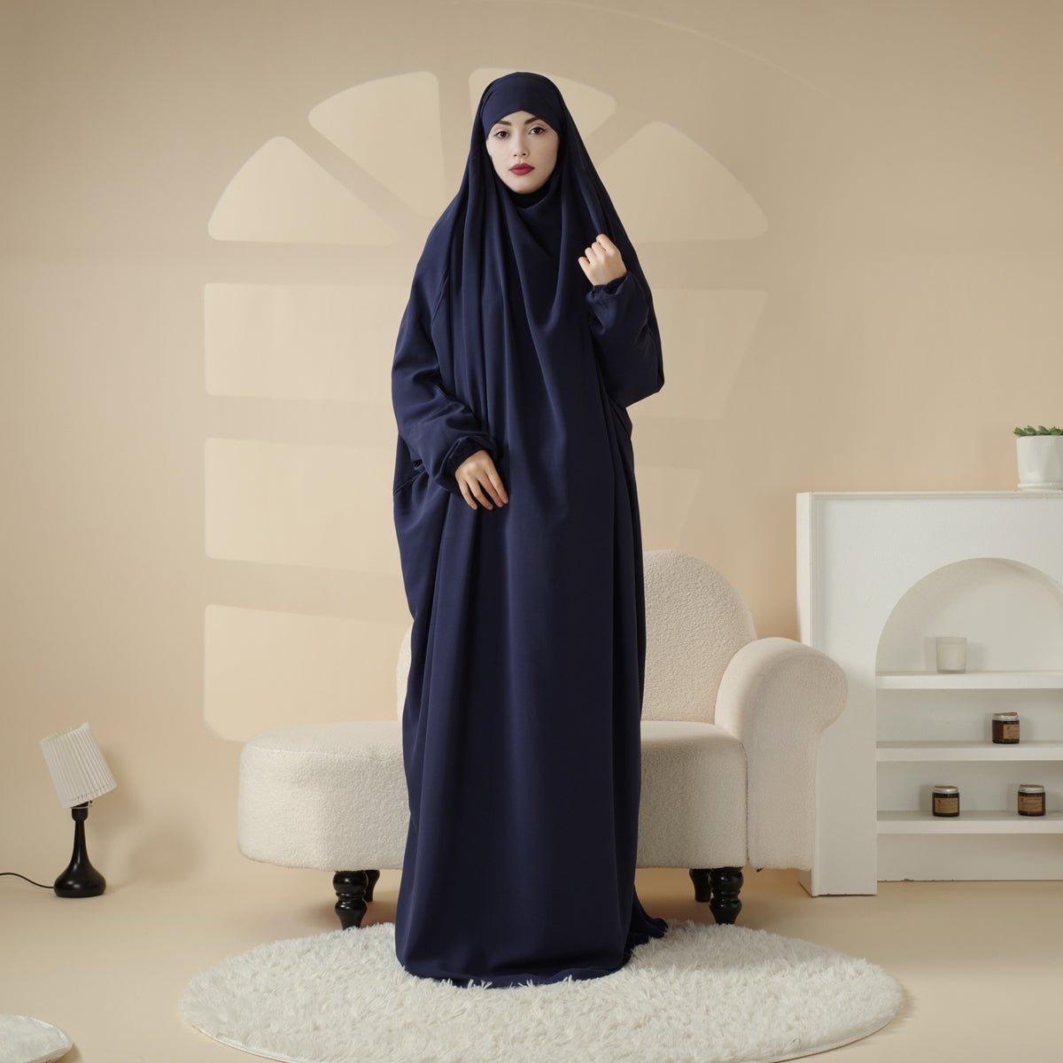 MJ0055 Jilbab 1 pièce en viscose avec niqab attaché