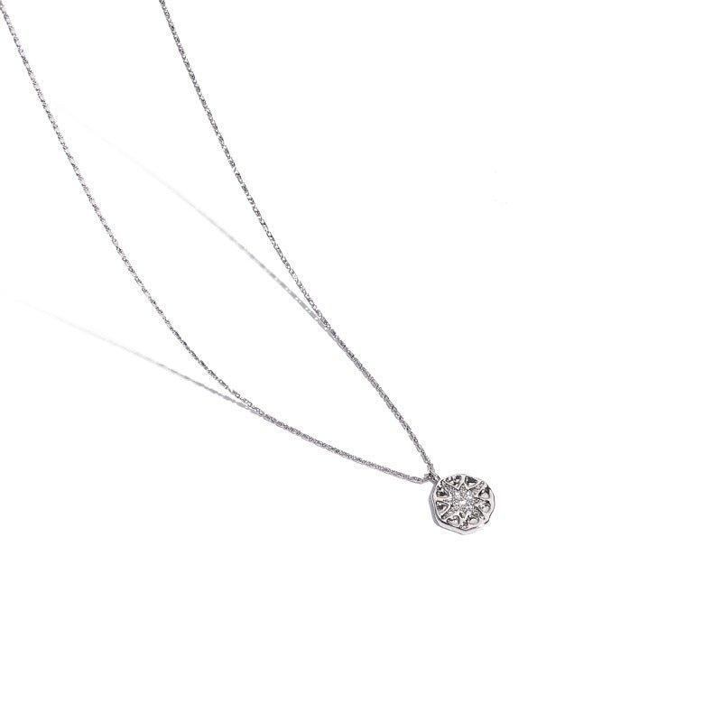 MAC084 Collier pendentif North Star à bouton médaille