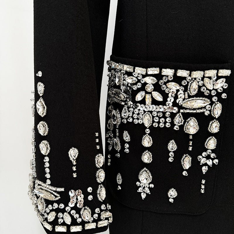 Robe de soirée blazer ornée de cristaux (MS300)