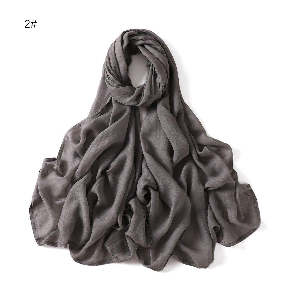 MH054 Hijab Rayon uni à large bord