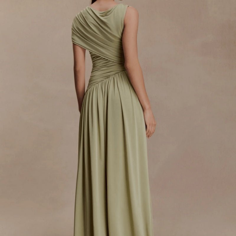 Robe Maxi Asymétrique Drapée (MS352)
