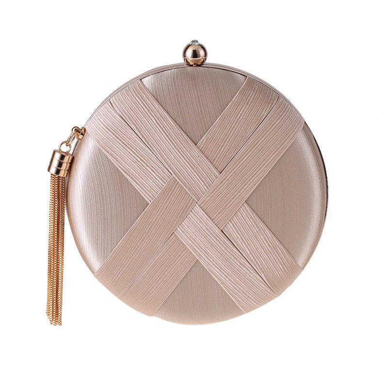 Sac à main pochette de soirée ronde avec détail tressé (MAC287)