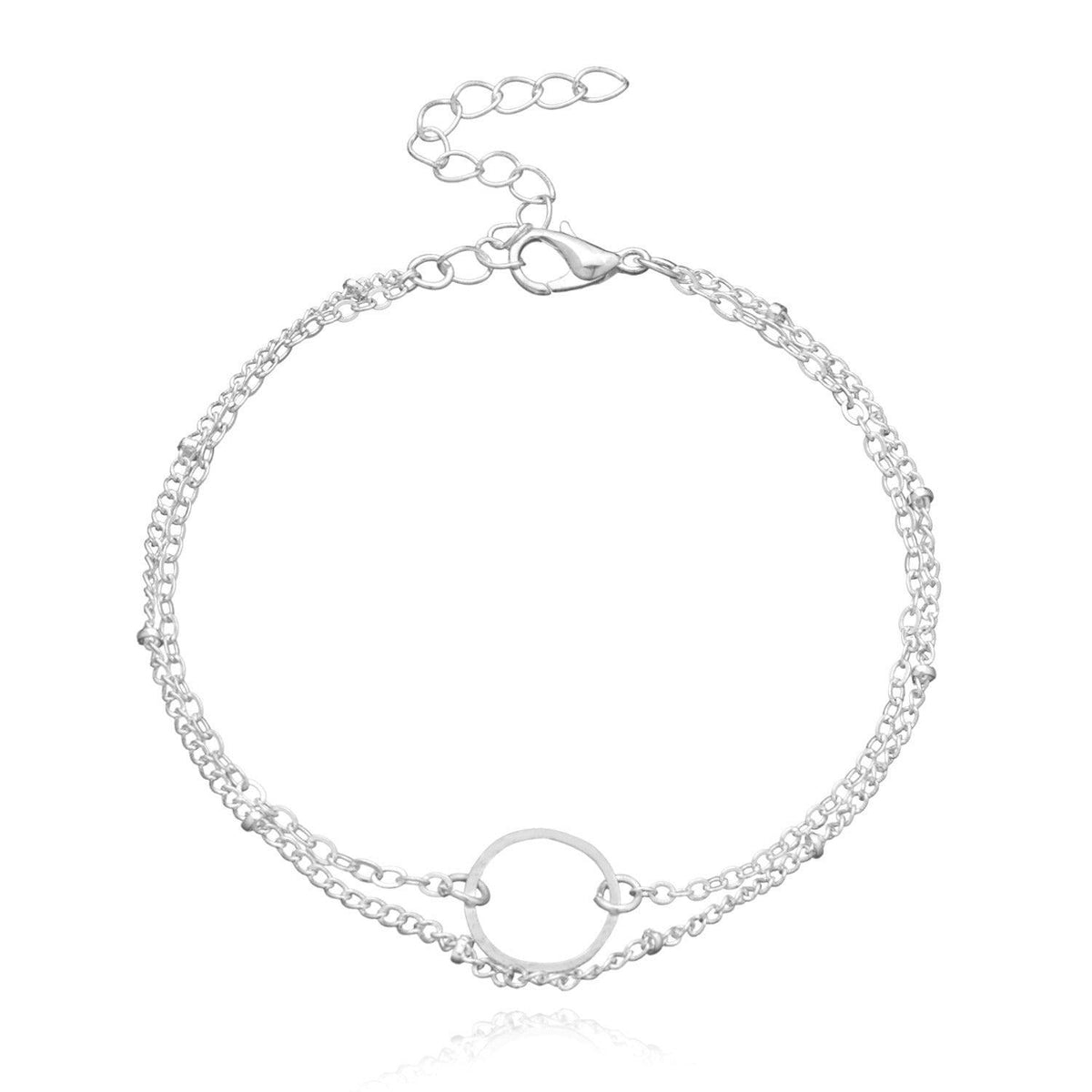 MAC085 Bracelet double couche à motif géométrique ajouré, élégant et tendance