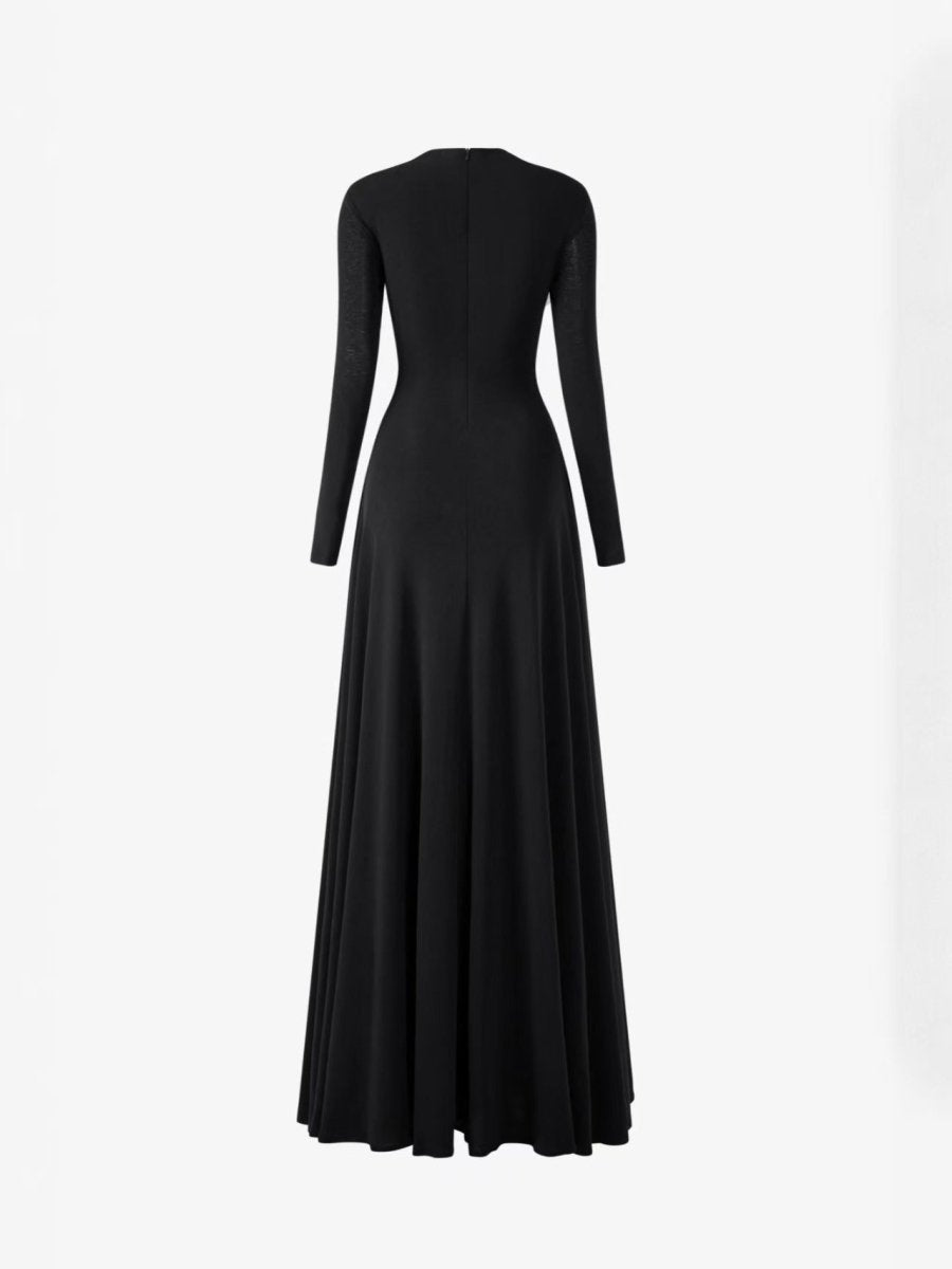 Robe Asymétrique Drapée avec Drapé Diagonal (MS262)