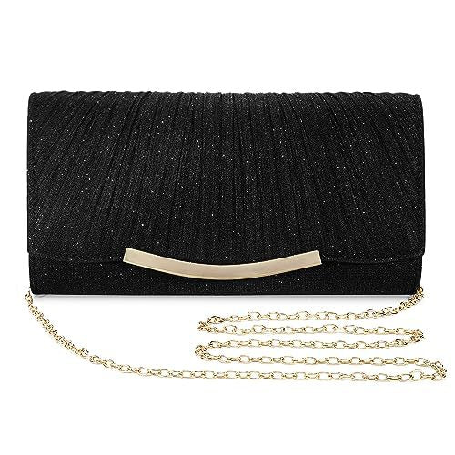Pochette de soirée plissée pailletée pour femme (MAC428)