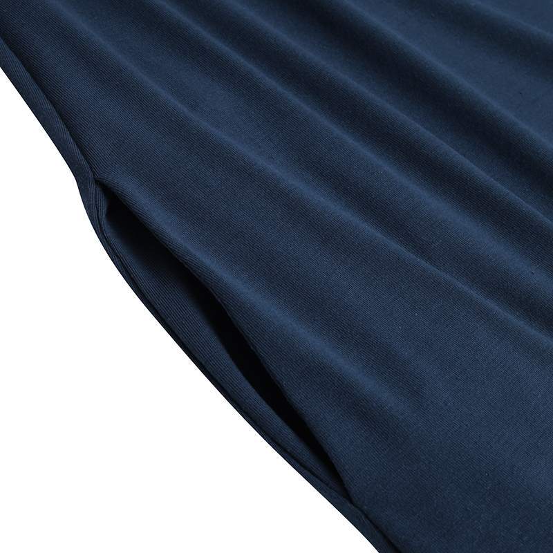 Robe Maxi Élégante à Col en V et Manches Longues | Robe Ample avec Poches Cachées(MA314)