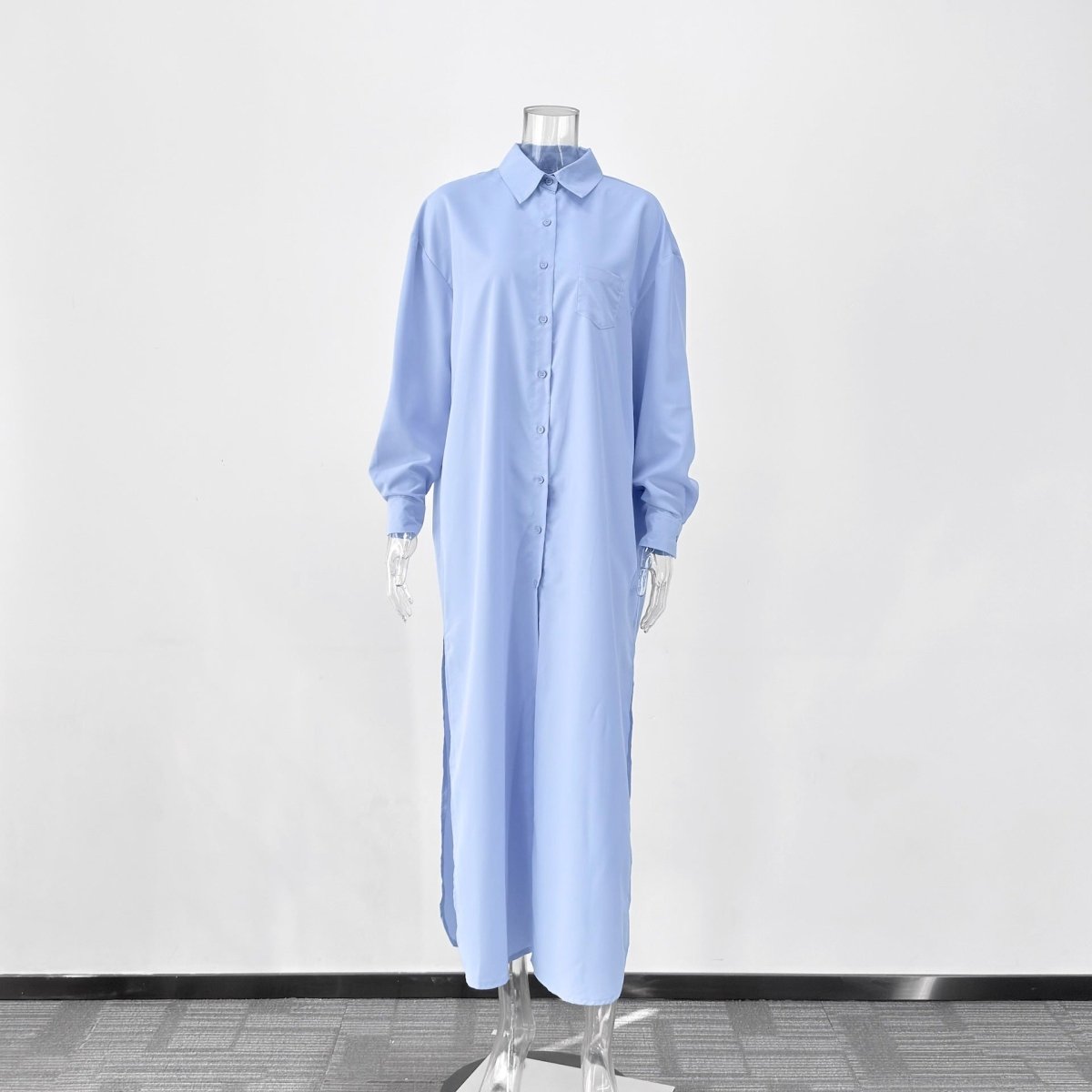 Robe-chemise oversize avec fentes latérales (MS332)