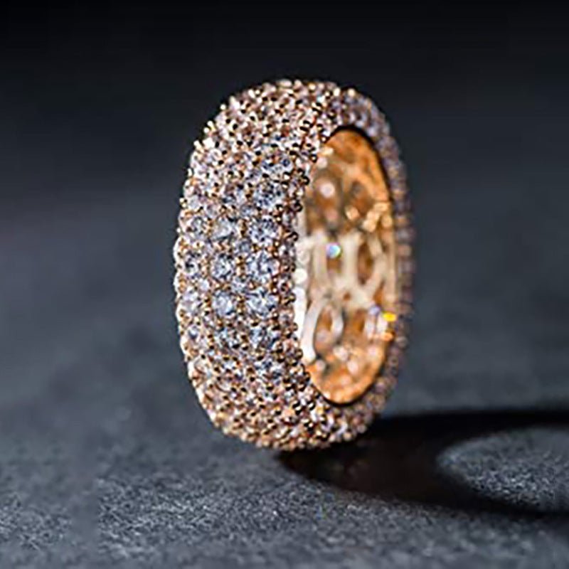 Bague MAC164 Multicouche Haut de Gamme Ultra-Scintillante Sertie de Diamants