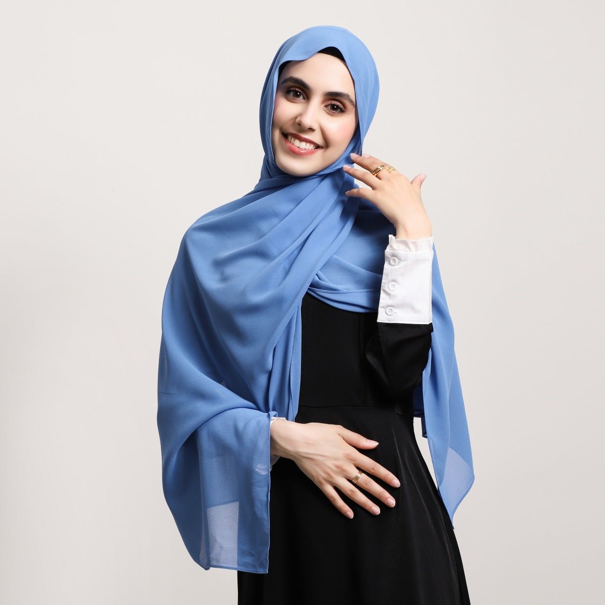 Écharpe Hijab en Chiffon Élégante - Structure Raffinée pour Tenue Modeste (MH127)