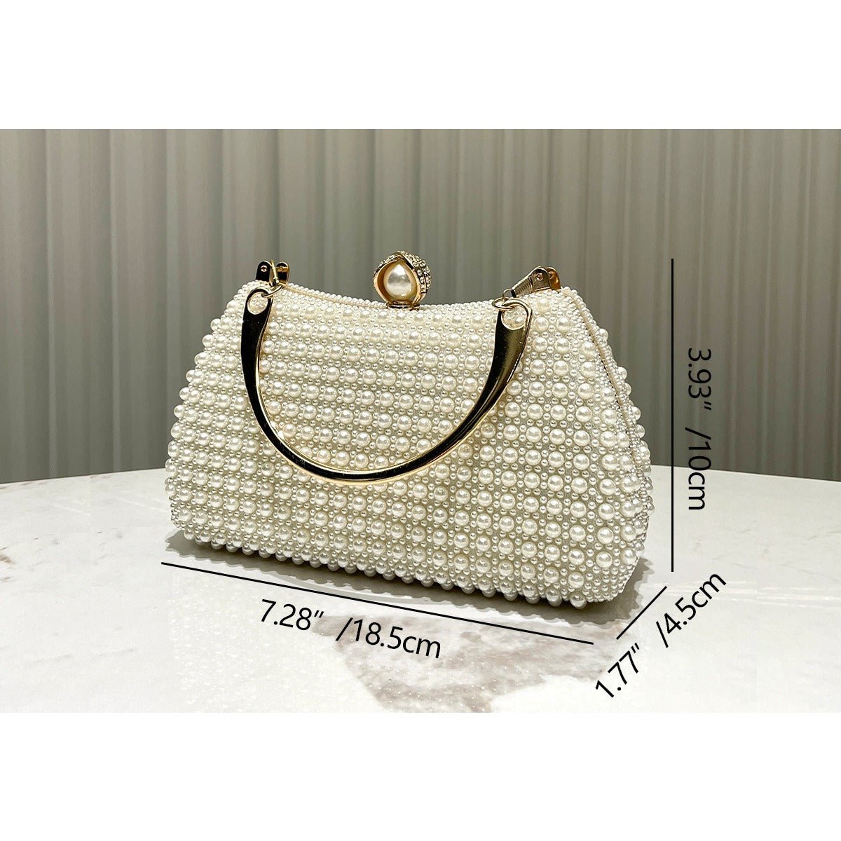 Sac Pochette de Soirée Boîte Perlé Style Vintage Orné de Perles avec Détails Dorés (MAC248)
